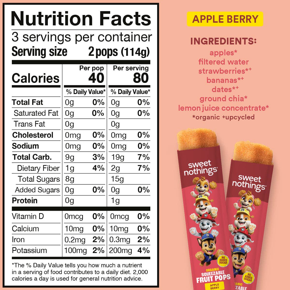 Sweet Nothings - Wholesale Fruit Snacks - Apple Berry Squeezable Fruit Pops - Freeze At Home3