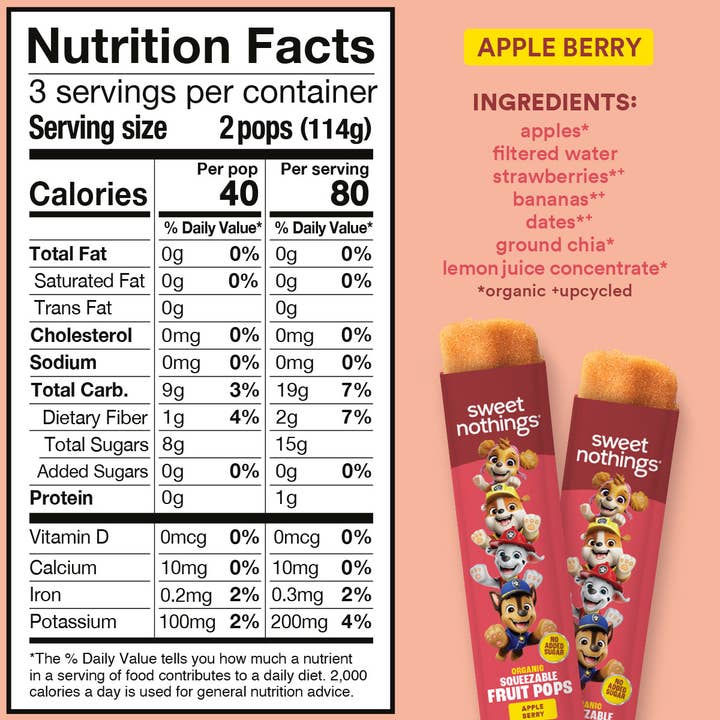 Sweet Nothings - Wholesale Fruit Snacks - Apple Berry Squeezable Fruit Pops - Freeze At Home3