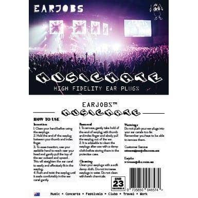 Earjobs - Vente Bouchons d'oreille - Earjobs™ MUSICMATE® bouchons d’oreilles haute fidélité pour musique2