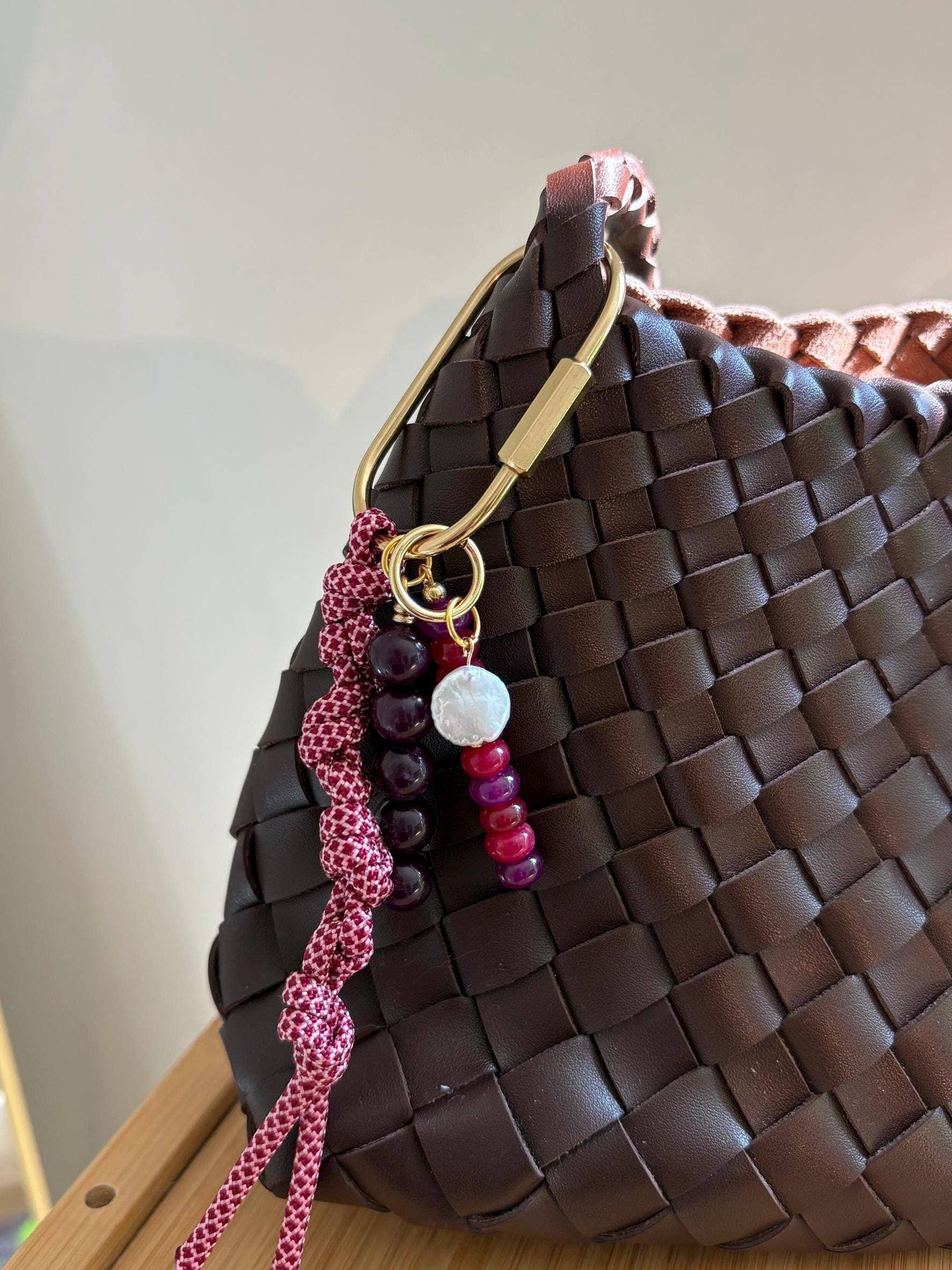 Curated By LW - Wholesale Keychain - Women's - Handmade Bag Charm Keychains with Glass Beads & Pearl1