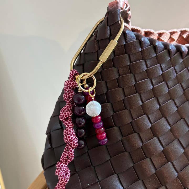 Curated By LW - Wholesale Keychain - Women's - Handmade Bag Charm Keychains with Glass Beads & Pearl1