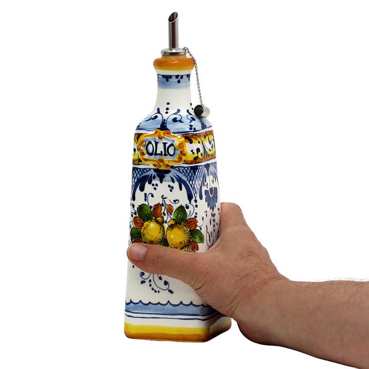 Artistica - Deruta of Italy - Wholesale Olive Oil - GIFT BOX: With Tuscan Olive Oil Dispenser + EVOO bottle - Limoncini design