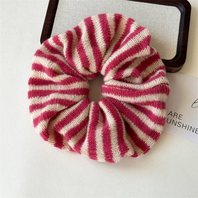 Dipped Shop - Wholesale Scrunchie - Women's - Color Block Striped Elastic Hair Tie DP25F9617