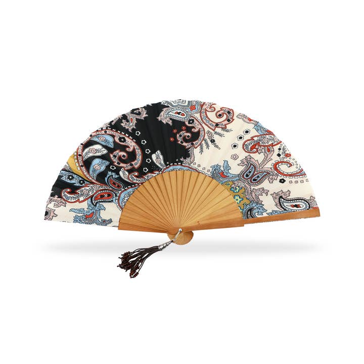 Cuatrogotas - Wholesale Party/Paper Folding Fan - Polished wood fan Cachemire, 23 cm.
Ref-A5911