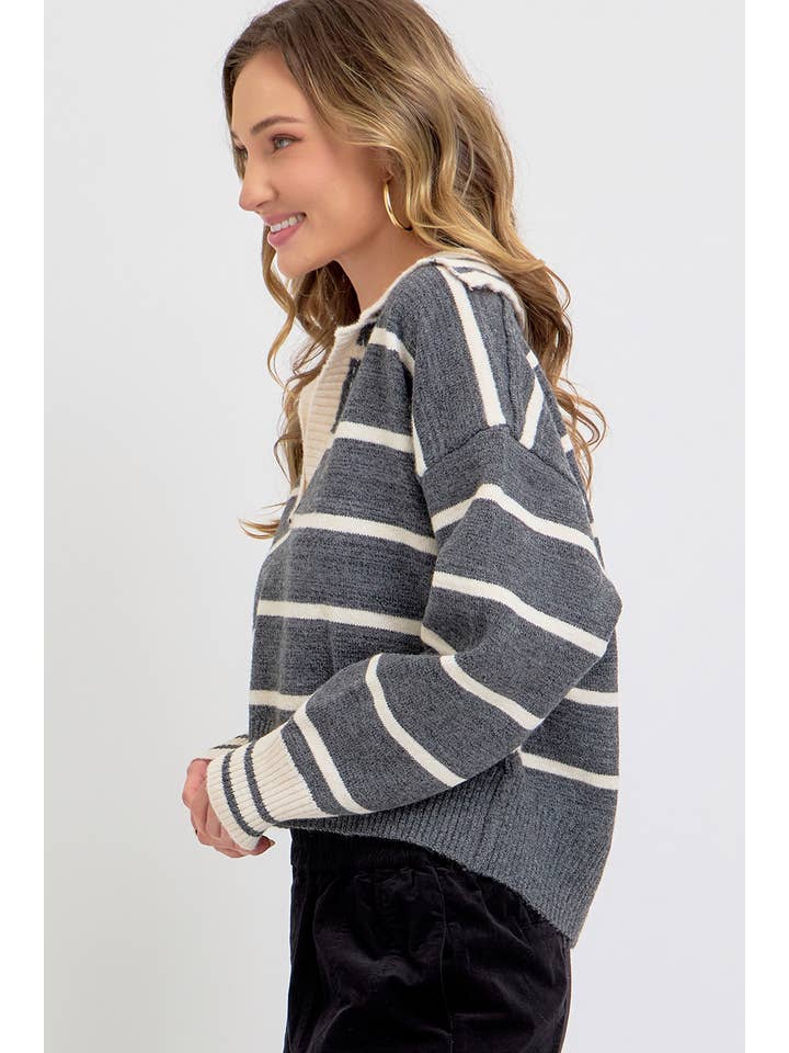 Sweet Lovely by Jen - Wholesale Knit Sweater - Women's - STRIPED EVERYDAY KNIT SWEATER10