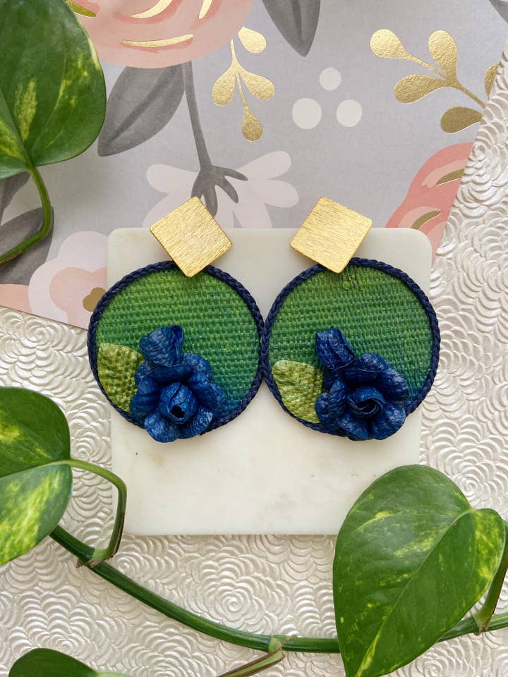 Boucles d'oreilles en fibre naturelle Amazon Eco Friendly Banana pour la vente par Hola! I'm Back