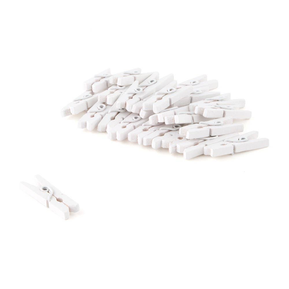 Weddingstar Inc. - Vendita all'ingrosso Attrezzature per lavoretti e fai da te - 24 mini clip in legno bianco1