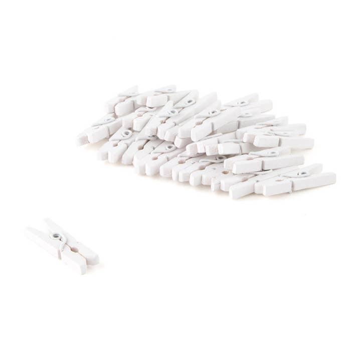 Weddingstar Inc. - Vendita all'ingrosso Attrezzature per lavoretti e fai da te - 24 mini clip in legno bianco1