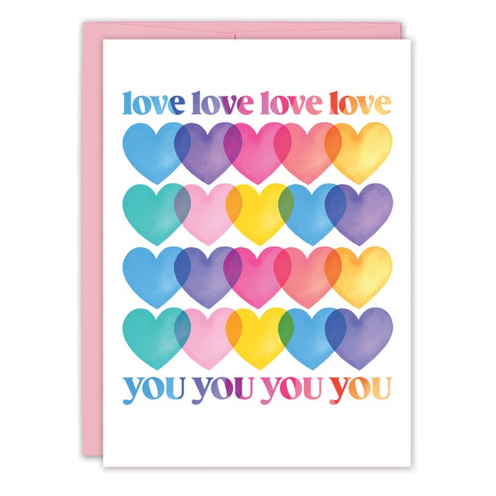 Rainbow Hearts Valentine's Day Card for wholesale by Biely & Shoaf
