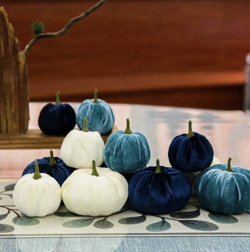 Kate Tuesday Jewelry - Wholesale Decorative Tabletop Object - Fall Velvet Pumpkin Sets4