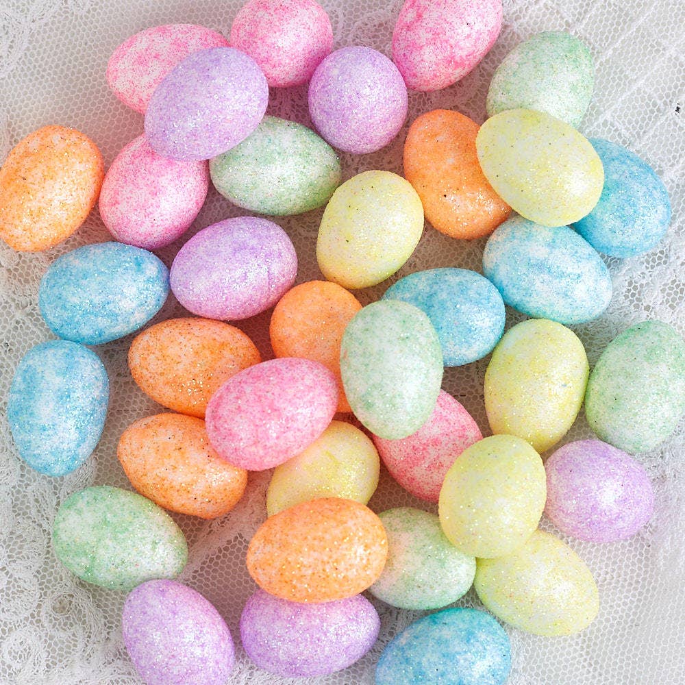 Factory Direct Craft - Wholesale Decorative Tabletop Object - 1" Mini Pastel Glitter Easter Eggs (Bags of 36 eggs)1