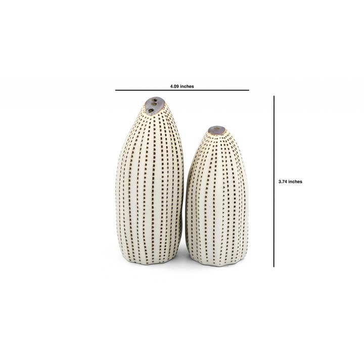 Art Floral Trading LLC – wholesale Salt & pepper shaker set – SP069W23 Seda Handcrafted Porcelain Salt and Pepper Shaker Set1