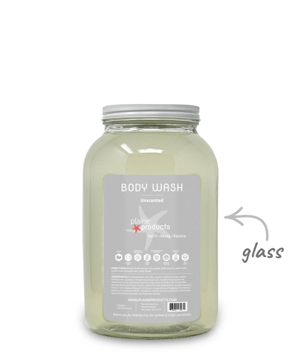 Plaine Products - Wholesale Body Wash/Shower Gel - Body Wash One Gallon Bulk Reusable  (pump not included)2