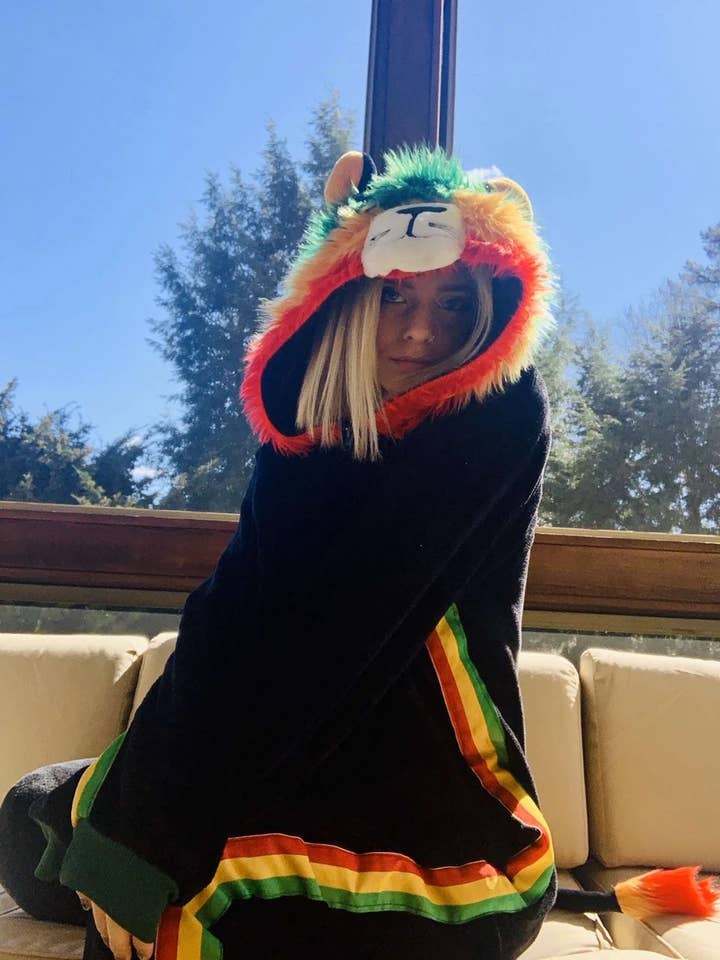 Jammies For Parties - Wholesale Onesie – Women's - Adult Unisex Animal Onesie Pajamas - Rasta Lion1