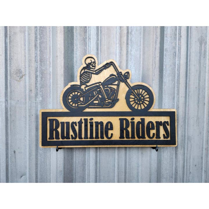 Man Cave Biker Sign | Custom Motorcycle Garage Wall Decor for wholesale by Mercer Made