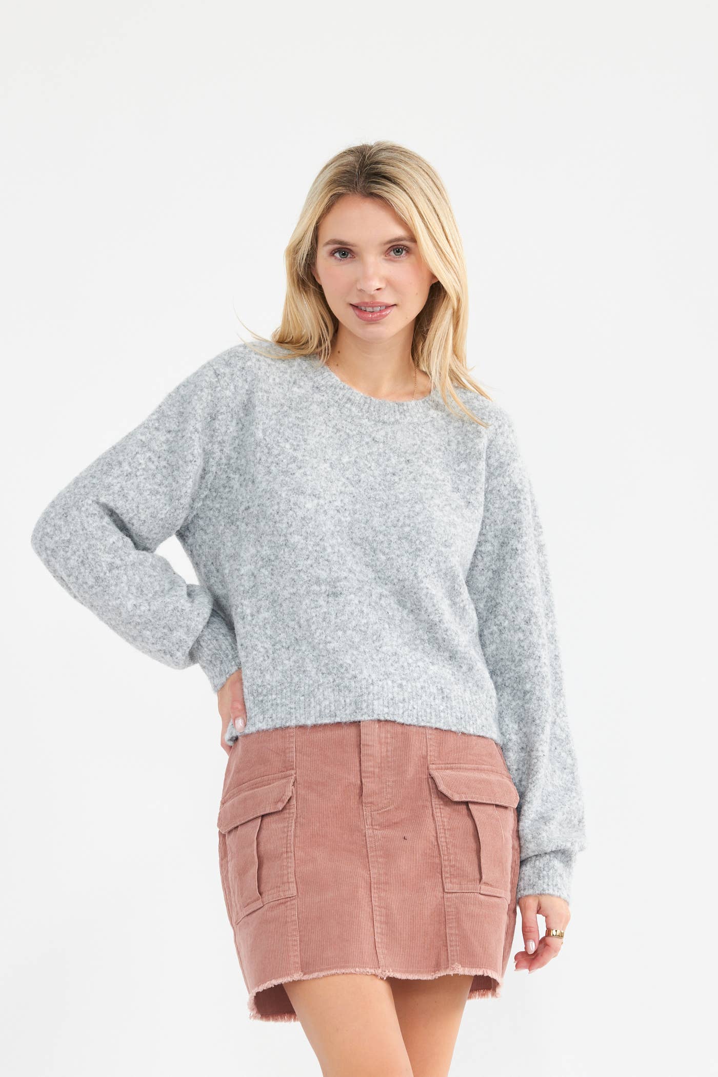 Newbury Kustom - Vente Pull en maille – femme - 11310-Pull en maille douce légèrement raccourci uni18