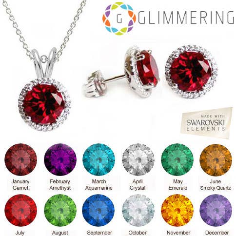 Birthstone CZ & Swarovski Crystal Jewelry Set for wholesale by Glimmering Handmade