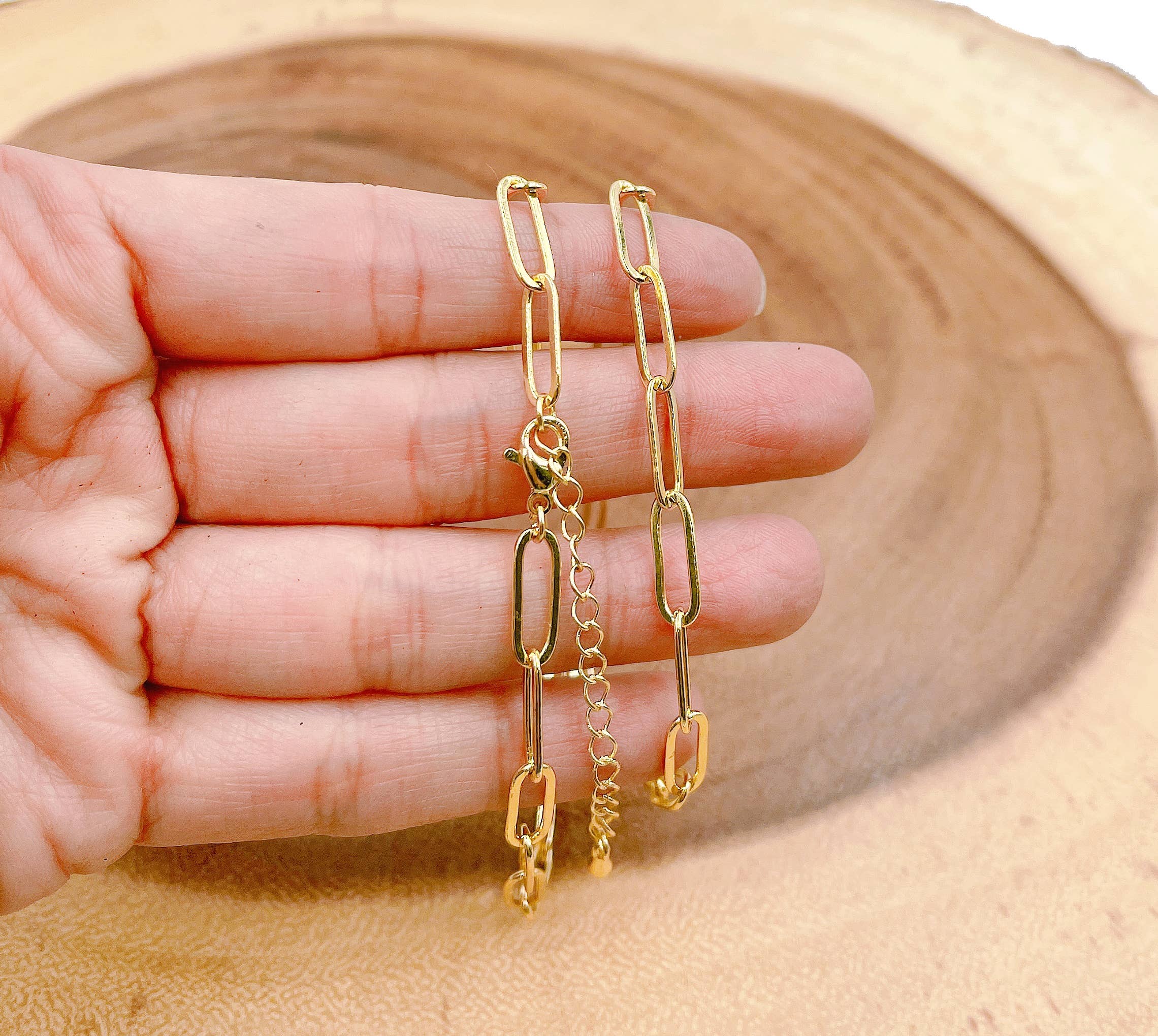 Beads Creation - Wholesale Link & Chain Necklace - Paper Clip Link Chain, Gold Filled Paperclip Necklace CH2551