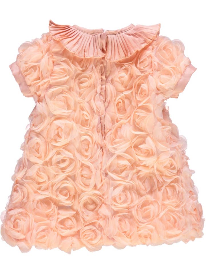 Piccola Speranza - Wholesale Dress - Kids - Vestido salmão com flores 3D1