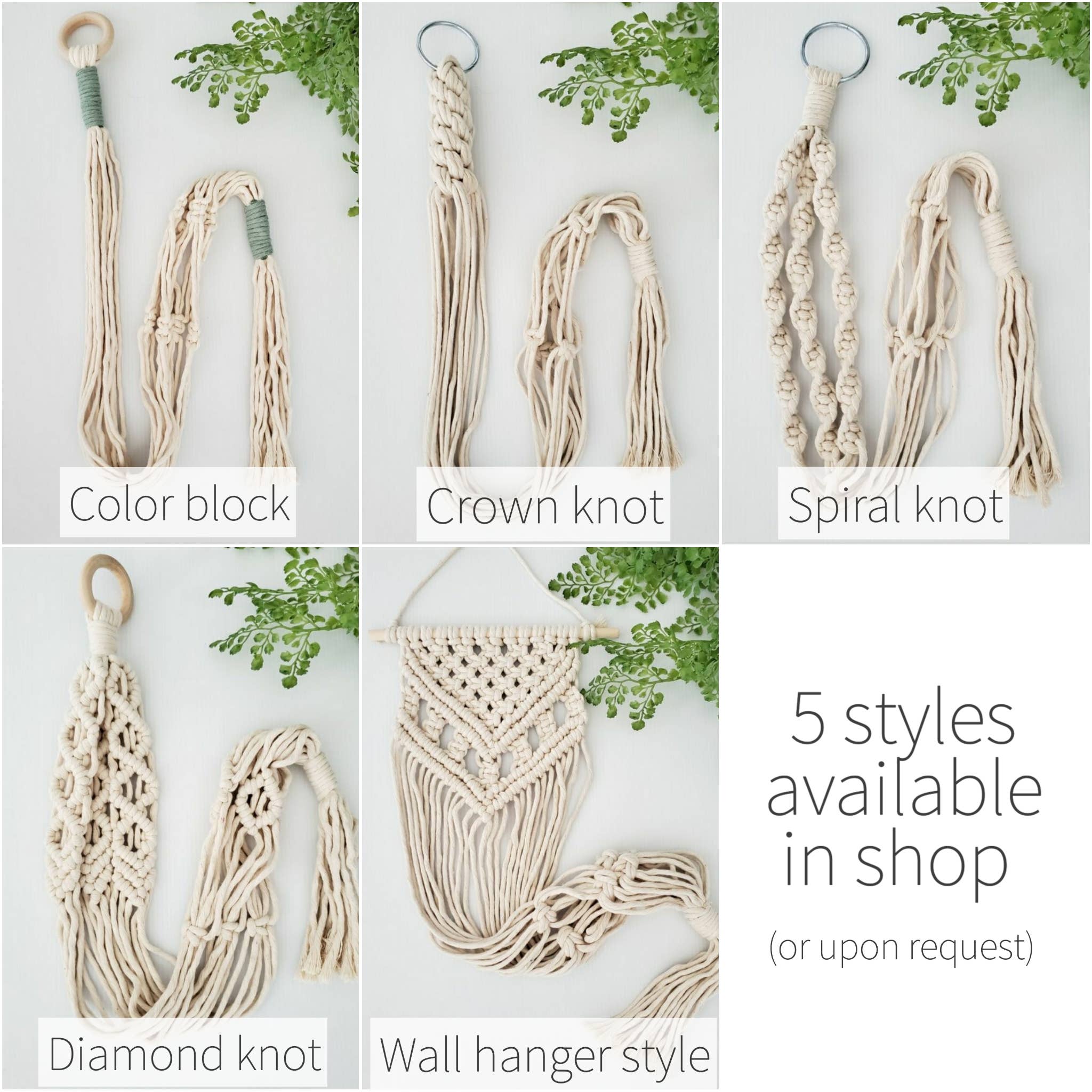 Cord + Quartz - Wholesale Hanging Planter - Macrame plant hanger. Diamond style.100% cotton eco-friendly2