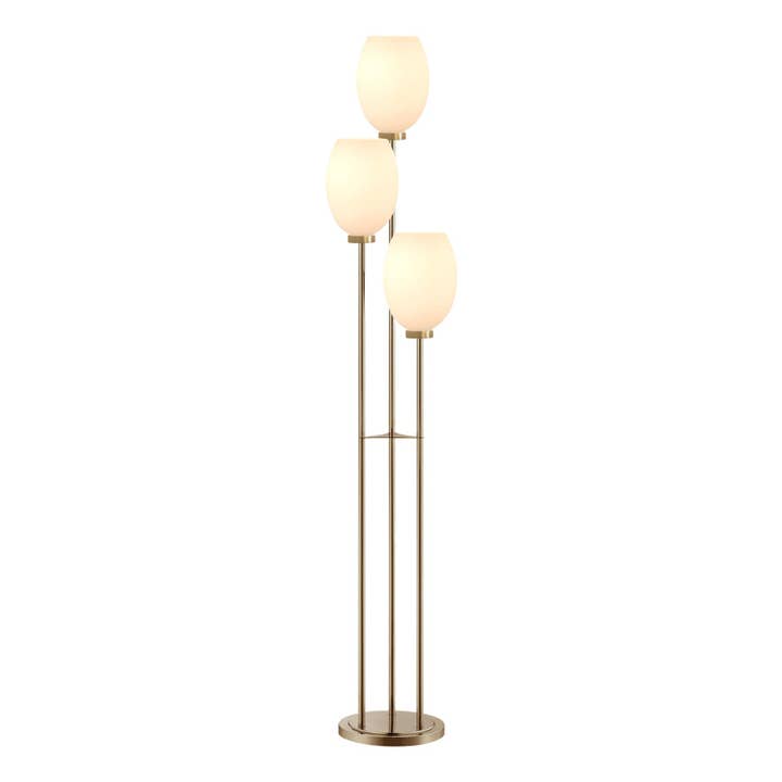 Floor Lamp Willows 71" Brass Opal Glass Dimmer for wholesale by Nova of California