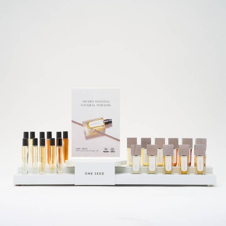 One Seed - Wholesale Retailer Display - Beauty & Wellness - ONE SEED Display Stand for Perfume Testers - 9ml and 30ml