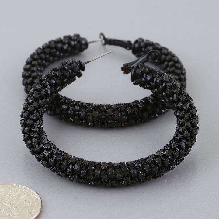 Bejeweled Creolen-Ohrringe für den Großhandel von 3AM BY H&D ACCESSORIES