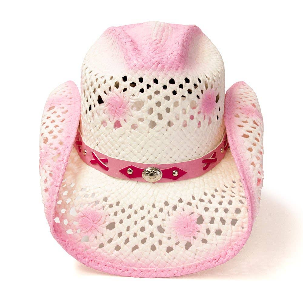 Western Express - Wholesale Cowboy Hat - Women's - Straw Western Hat with Pink Trim3