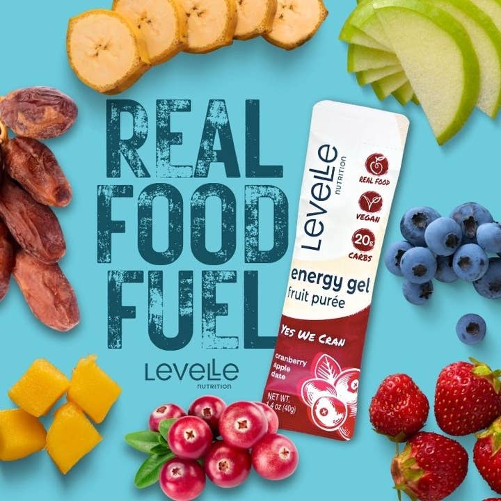 Levelle Nutrition - Wholesale Sports/Energy Drink - Yes We Cran! Energy Gel - Vegan, Real Food (40g)6