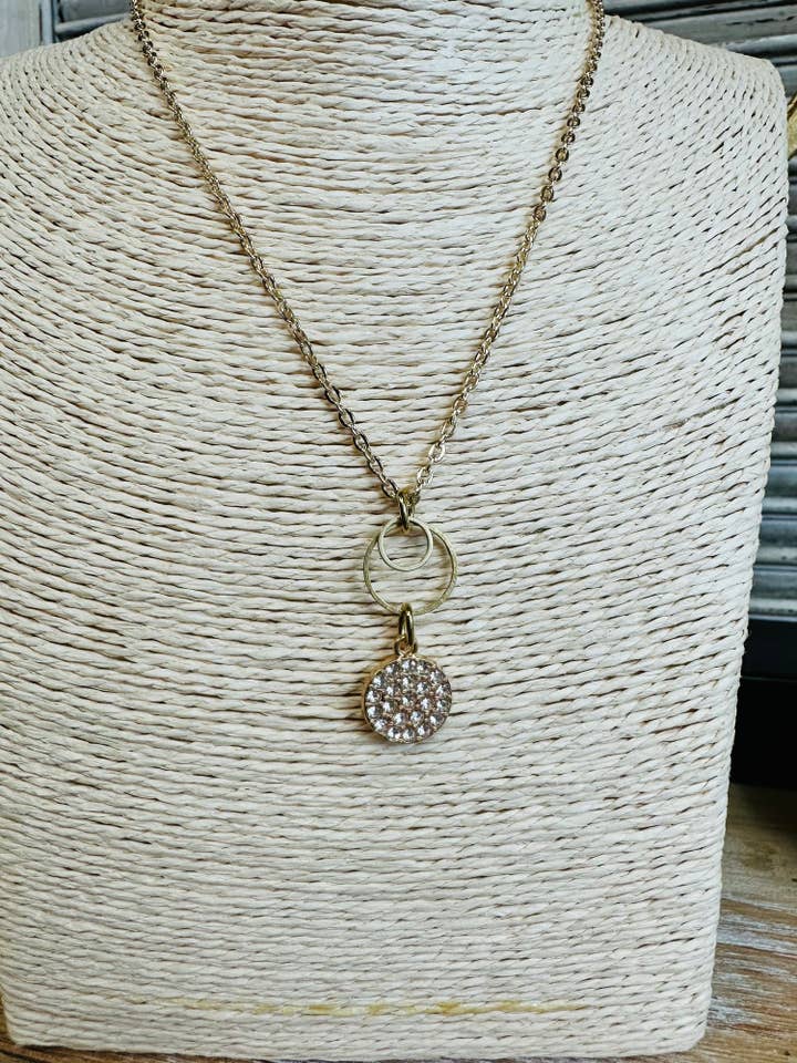 Disco de Strass Dourado por atacado de Scooples Jewelry