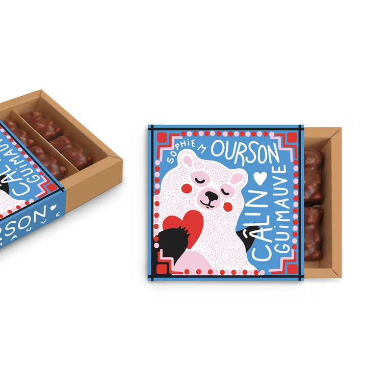 TASTY FRANCE - Vente Boîtes de chocolats - Ourson guimauve, mots tout doux fourreau