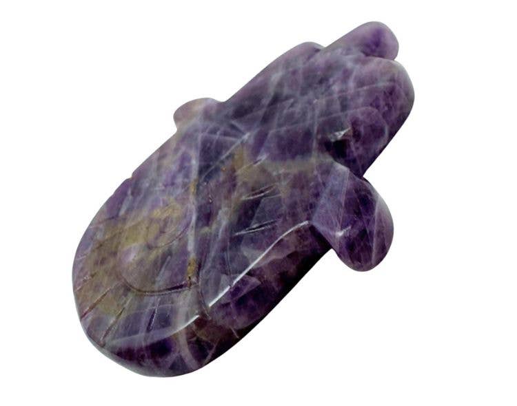 Crystal Magick Wholesale Ltd – wholesale Spiritual stone/crystal – Amethyst Hamsa Carving1