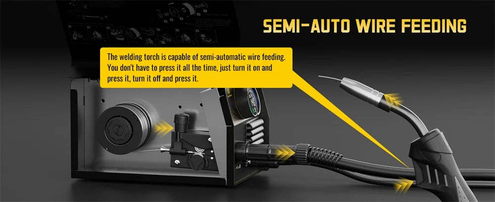 American Smart - Wholesale Kitchen Appliance - HZXVOGEN HVM140 3 in 1 Semi-Automatic Inverter Mig Welding Machine MMA/Gasless MIG/Lift TIG IGBT Non Gas Welder Synergy Tool14