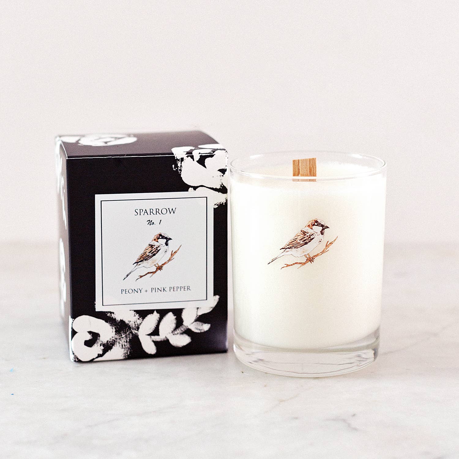 Chirp Chirp Candles - Wholesale Jar/Filled Candle - SPARROW No. 1 PEONY + PINK PEPPER SOY CANDLE