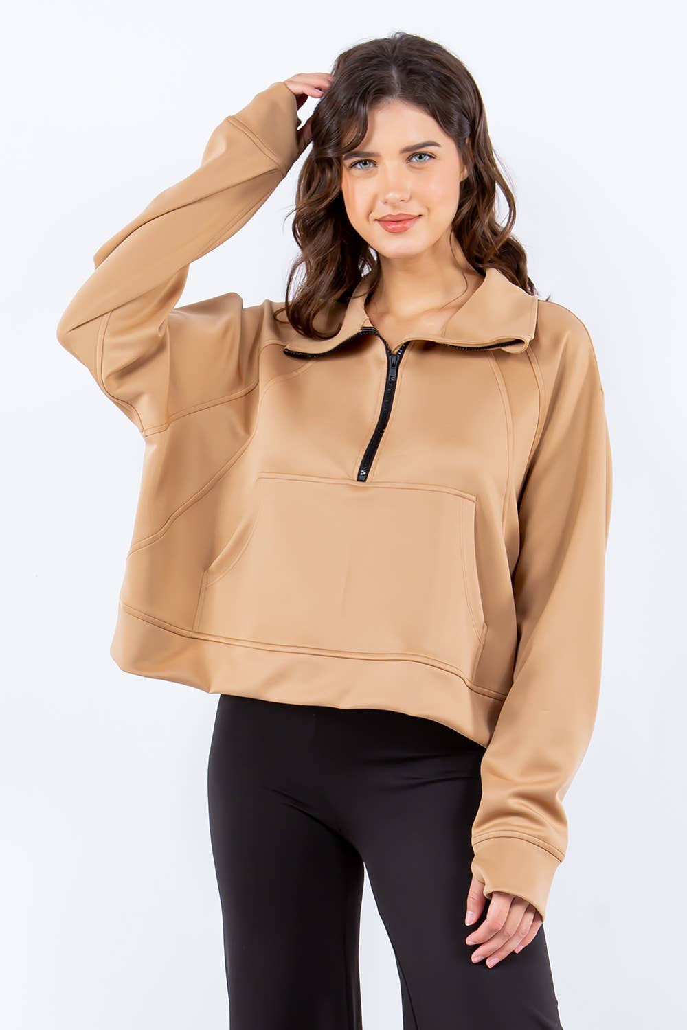 Eldridge Fashion – Großhandel Sweatshirt – Damen – SCUBA LULU TRICHTERHALS16