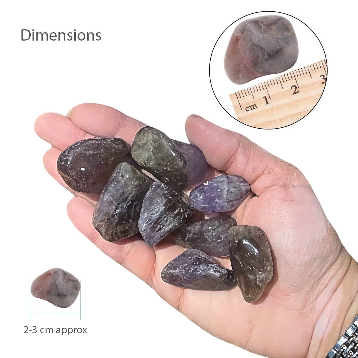 BellaMira Home – wholesale Spiritual stone/crystal – Super Seven Polished Tumbled Crystals 100gms With Info Cards1