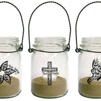 Mason Jar Lanterns (3 Pack) for wholesale by Divinity Boutique