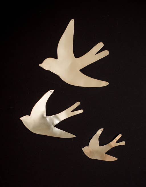 Mikwi - Wholesale Wall Accent - Swallow golden metal - MOROCCAN BRASS WALL DECORATION5