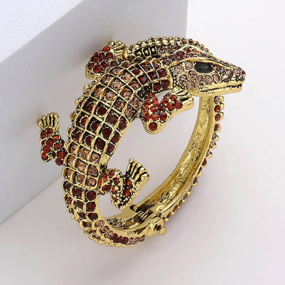 Sensibling Corp. - Wholesale Cuff Bracelet - Crystal Rhinestone Crocodile/Alligator Embellished Bracelet6