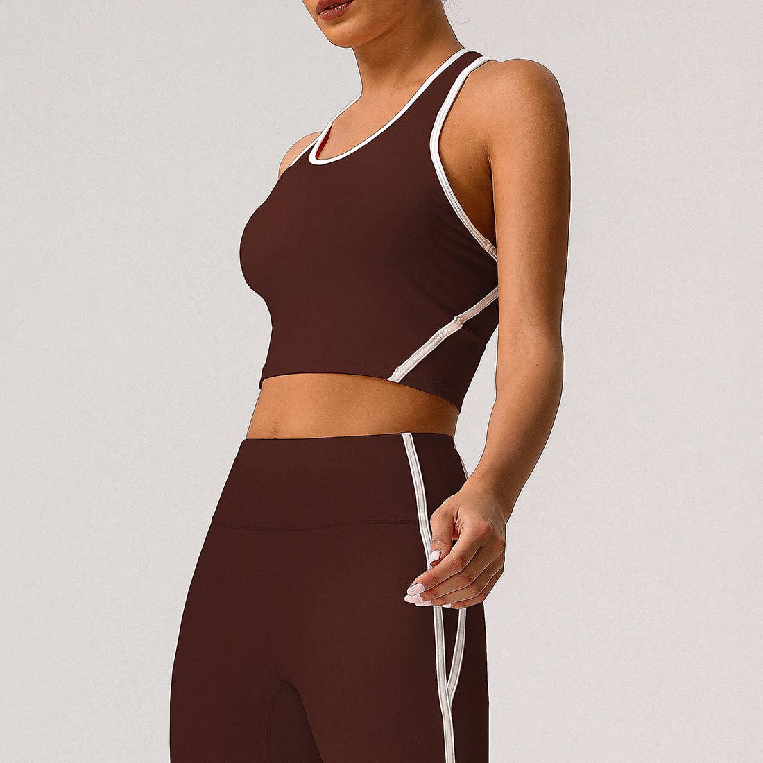 Sodalemon - Vendita all'ingrosso Maglia sportiva - Donna - Top sportivo da donna imbottito con spalline a I e blocco di colori5