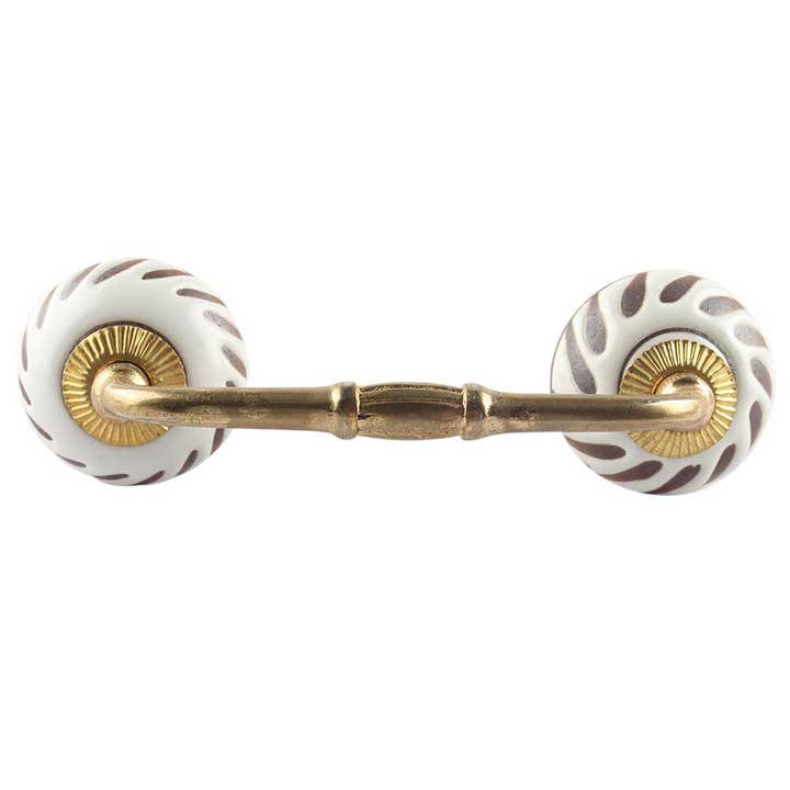 Poignée de porte de bar en céramique 4 pièces (blanc) pour la vente par Daana Paani LLC