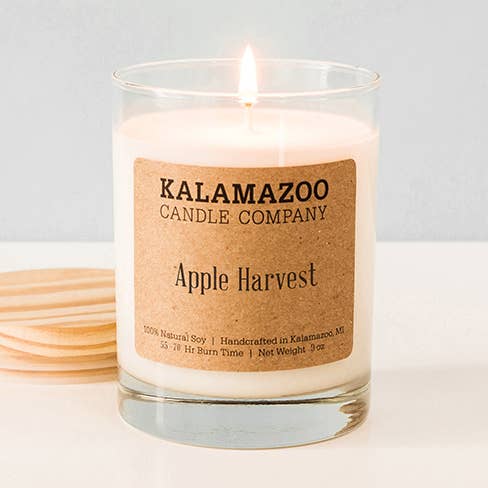 Apple Harvest 10oz Jar Soy Candle - Hand-Poured Michigan for wholesale by Kalamazoo Candle Company