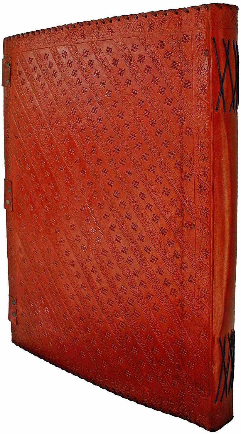 Tuzech Leather - Wholesale Journal/Diary - Seven Chakra Leather Journal – Handmade Embossed Diary 13"27