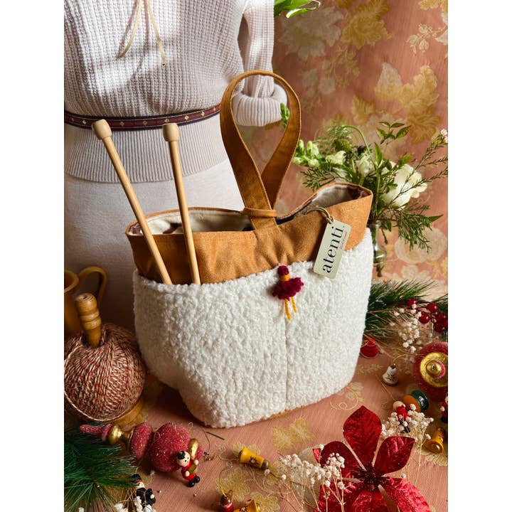 Atenti - Wholesale Craft Supplies - Knitting and Crochet Organizer Project Bag: Sherpa Tall Caddy1
