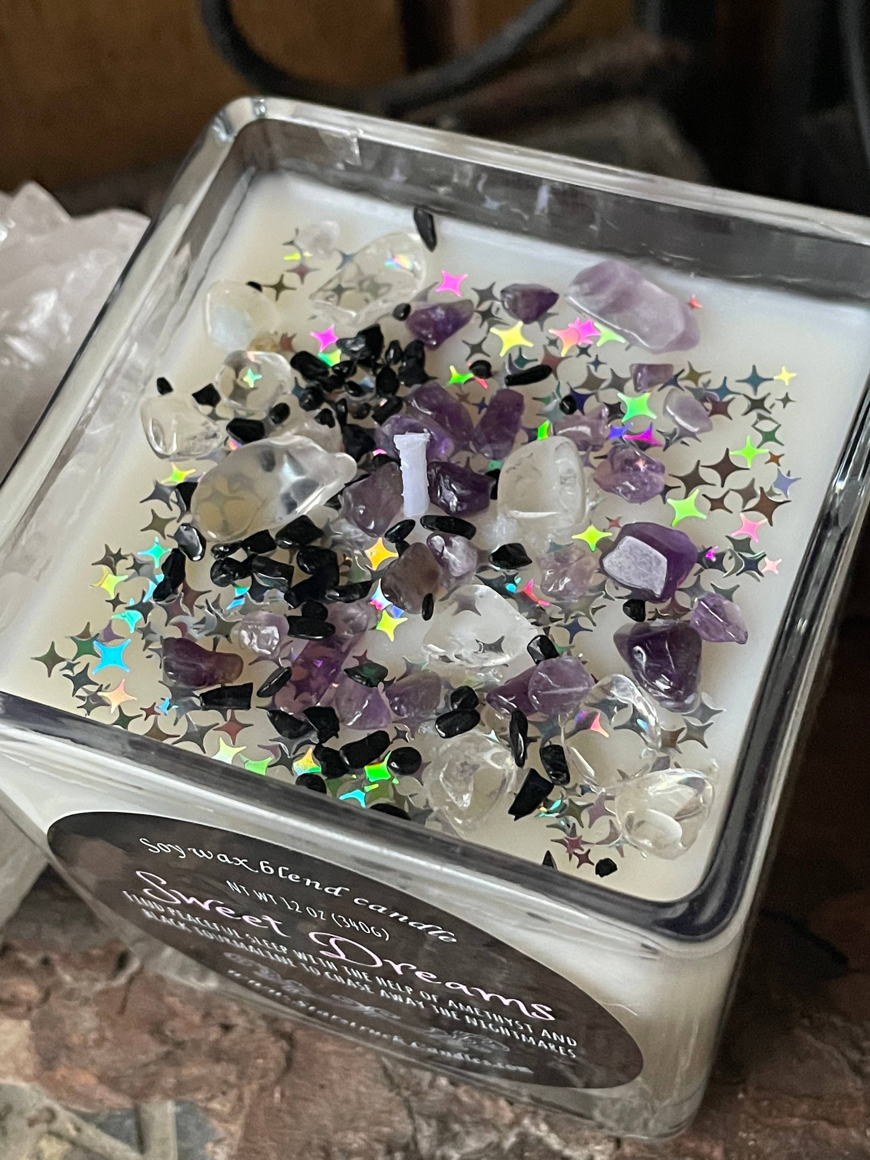 Starstruck Candles - Wholesale Jar/Filled Candle - Sweet Dreams Crystal intention candle2