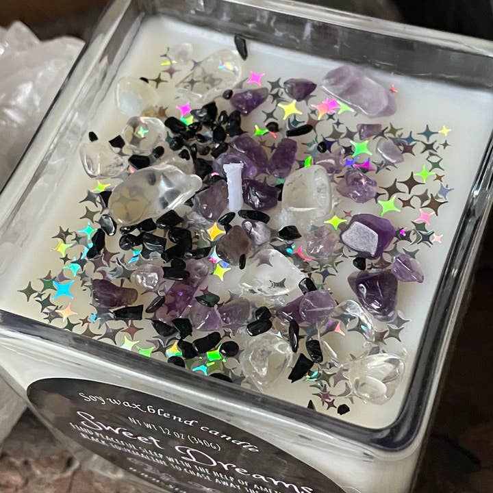 Starstruck Candles - Wholesale Jar/Filled Candle - Sweet Dreams Crystal intention candle2