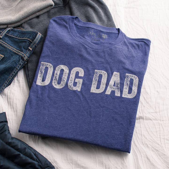 Dog Dad Storm Farbiges Siebdruck-T-Shirt für Herren für den Großhandel von Take it 'N' Leave it