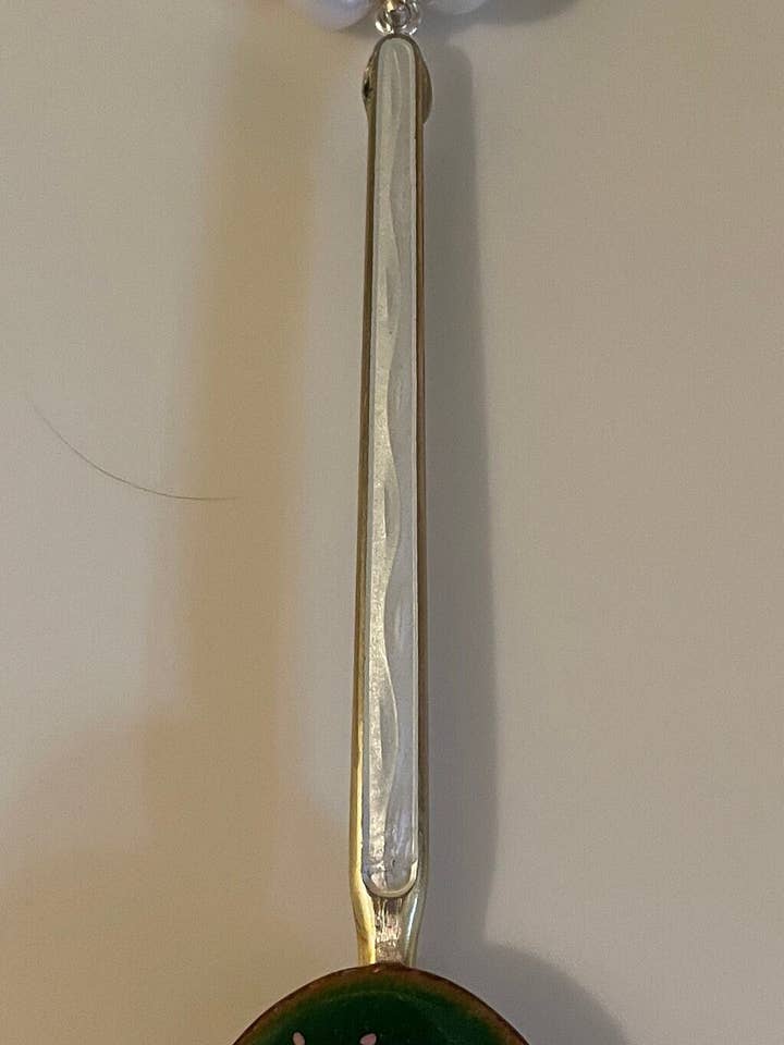 Vintage Enameled Spoon & Copper Brooch Necklace With Pearls for wholesale by DecoFiniti LLC