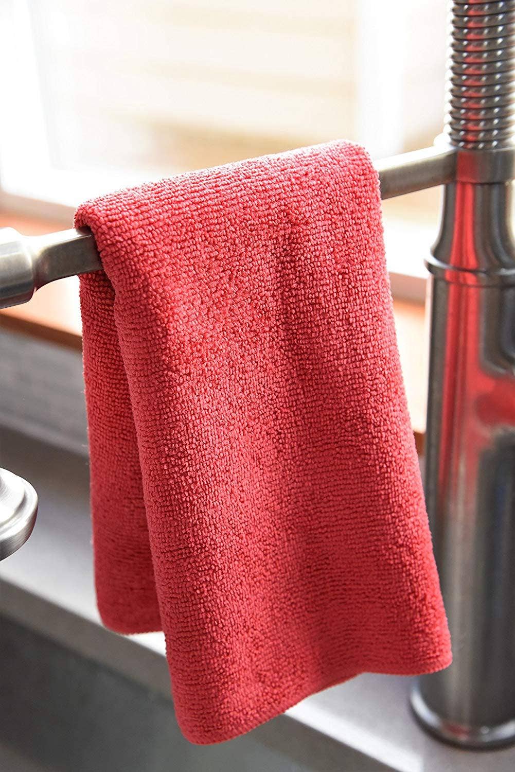 Everplush - Wholesale Cleaning Cloth - Commercial Microfiber Cleaning Cloths, 12 Pack - Red5