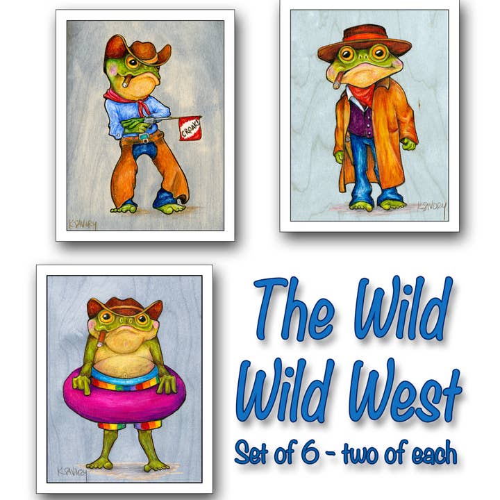 Ensemble de cartes postales Wild Wild West pour la vente par Simply Savory Art